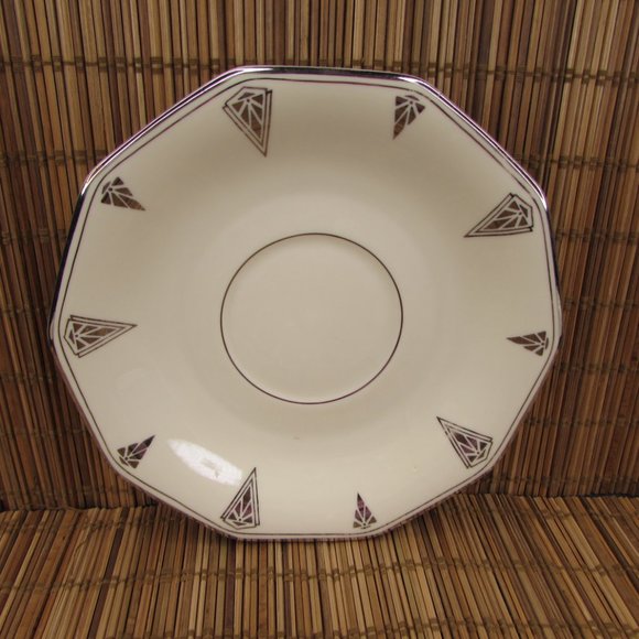 Vintage Art Deco Deauville 6" Saucer 10 Sided Cream Bavaria Community China Onei - Picture 2 of 6